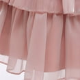 thumbnail image 6 of REORIAFEE Toddler Kids Girls Formal Dress Lace Tulle Dress Puffy Sundress Front Bow Knot Layered Dress Ruffle Trim Mesh Dress Solid Color Dress Crewneck Lantern Sleeve Dress Size 8Y Pink, 6 of 9