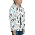 thumbnail image 5 of Kdxio Winter Art Blue and Black Moose Pattern Kids Boys Girls Zip Up Hoodie 3D Printed Hooded Sweatshirt Hoody Coat with Pocket 7-12 Y-Small, 5 of 6