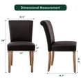 thumbnail image 3 of CHUN YI Set of 2 Urban Style PU Leather Rivet Decoration Dining Chairs with Wood Legs, Brown, 3 of 7