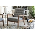 thumbnail image 5 of Baxton Studio Sorrento Mid-century Retro Modern Grey Fabric Upholstered Wooden Lounge Chair, 5 of 6