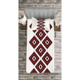 thumbnail image 4 of Ambesonne Tribal Quilted Bedspread Set 2 Pcs, Zig Zag Aztec Motif, Twin Size, Vermilion and White, 4 of 4