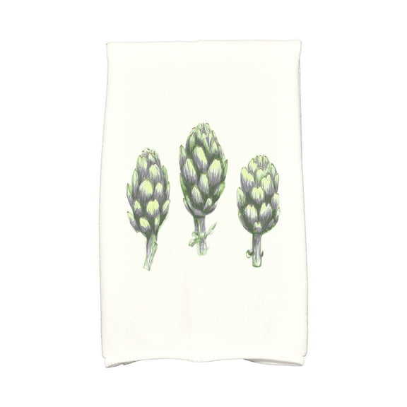 Simply Daisy, 16 x 25 inch, Artichoke Kitchen Towel, Green