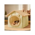 thumbnail image 3 of YFTDEY Dog House Indoor Soft Kennel Bed, Foldable Pet Cave with Cushion, Non-Slip Bottom, Plush Fabric, Safe Space for Small Medium Large Dogs Cats, 3 of 7