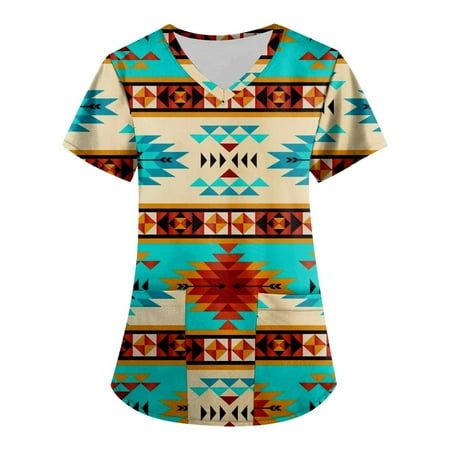

CHMORA Women s Performance V-Neck Medical Scrub Stretch Tops Cyan 3XL