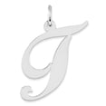 thumbnail image 1 of Beautiful Sterling Silver Rhodium-plated Large Fancy Script Initial T Charm, 1 of 2