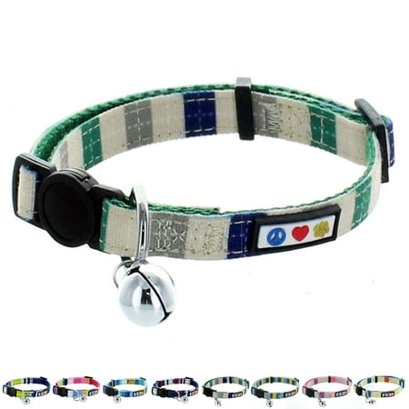 UPC: 0670579870467 | Pawtitas Multicolor Cat Collar with Safety Buckle and Bell