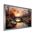 thumbnail image 2 of Designart "Daybreak Over Bridges" Bridges Picture Framed Canvas Art Print, 2 of 5
