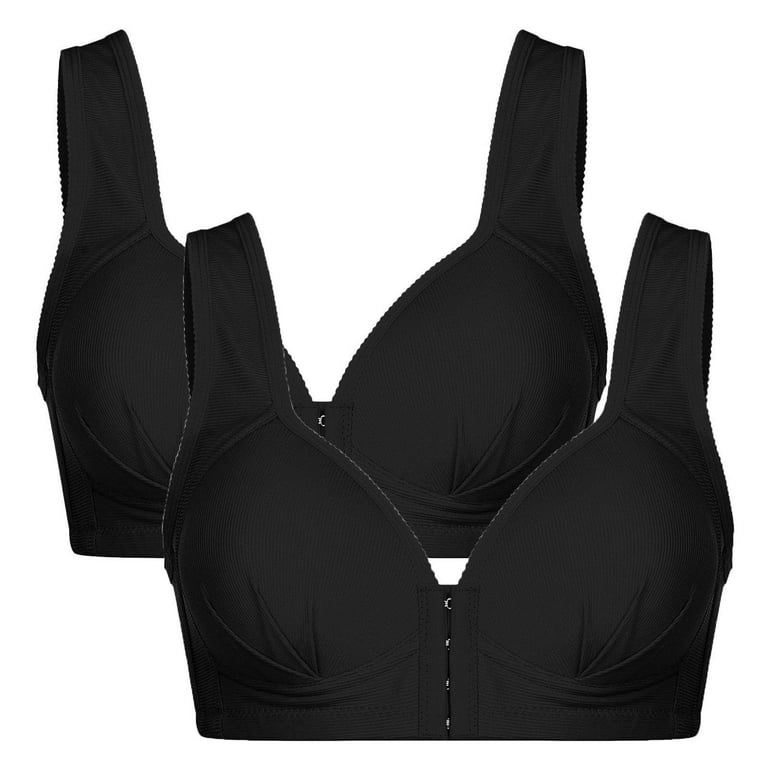 KBODIU Everyday Bras for Women, Plus Size Comfort Bras, Comfort Lift  Wirefree Bras Front Buckle Breathable Anti-exhaust Base Solid Non-Magnetic  Buckle Bras 