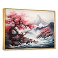 thumbnail image 2 of Designart "Springtime Cherry Blossoms in Pink Japan Mountains I" Landscapes Framed Wall Art - Traditional White Japan Bedroom Framed Canvas Wall Art, 2 of 6