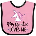thumbnail image 3 of Inktastic My Auntie Loves Me Unicorn Girls Baby Bib, 3 of 4