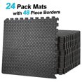 thumbnail image 4 of 24 Tiles Puzzle ¾ Inch, Gym Flooring Mat with Interlocking Foam Tiles for Exercise, MMA, Gymnastics, Workout and Home Gym Protective Flooring, 96 Square Feet 3/4" Thick,96 Square Feet, 4 of 7