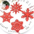thumbnail image 3 of 6Pcs White Red Wooden Snowflakes Christmas Pendant Ornaments For Tree Hanging, 3 of 6