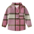 thumbnail image 3 of Cethrio Kids Boys' Button Down Shirts, Plaid Casual School Collared Long Sleeve Shirts Pink Size 2-3 T, 3 of 5