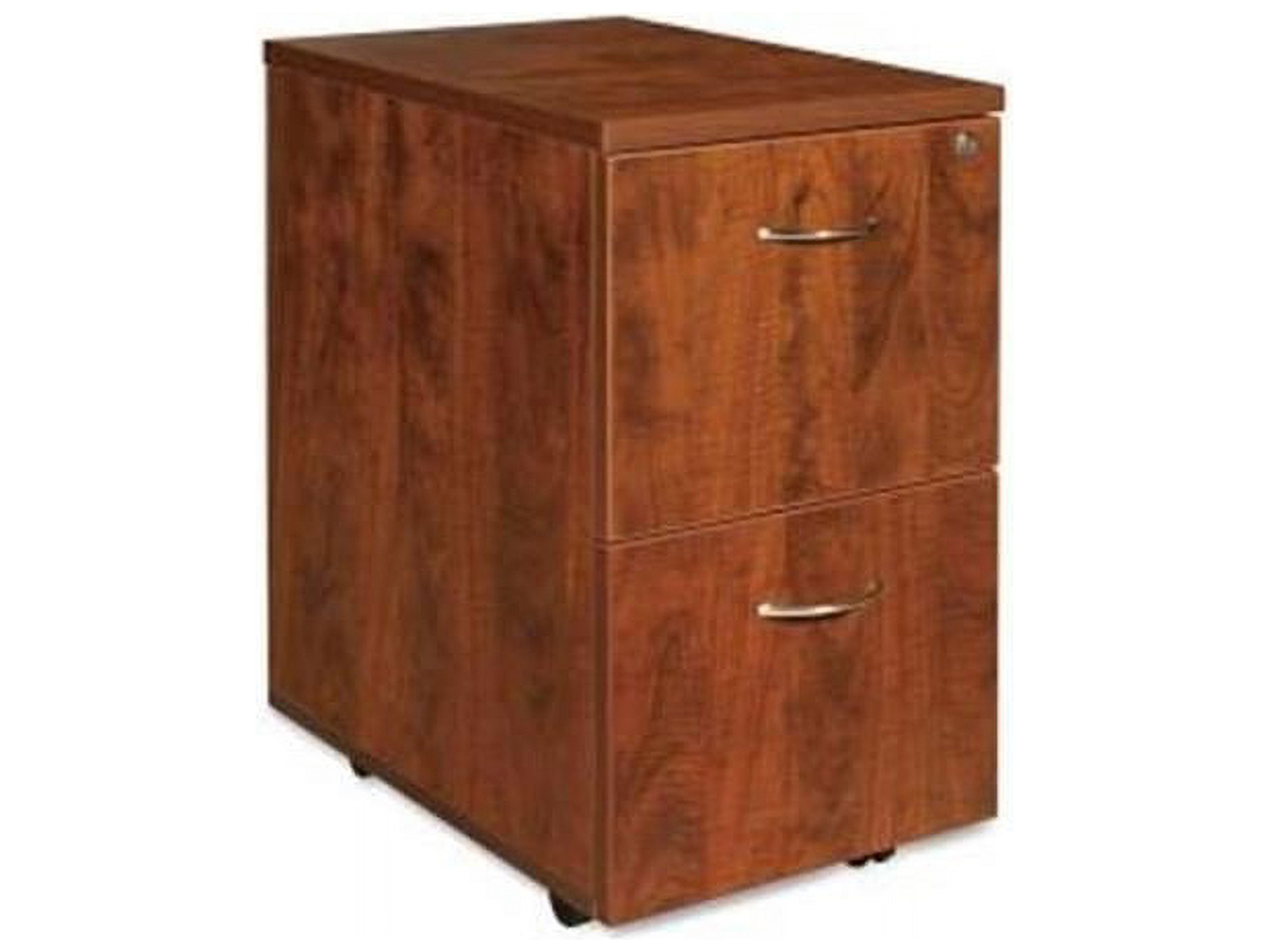 2 Drawers Vertical Wood Composite Lockable Filing Cabinet, Cherry, Letter-Size - image 2 of 14