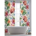 thumbnail image 5 of Summer Tropical Sheer Curtains 96 Inch Long 2 Panels, Flowers Shells Starfish Linen Background Light Filtering Rod Pocket Curtains, Sheer Voile Drapes for Living Room Bedroom, 52"x96", 5 of 8