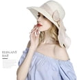 thumbnail image 3 of ZHAOCHENG Sombrero beige, visera, sombrero de paja, sol de playa, ala ancha mujer rosa,, 3 of 5