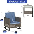 thumbnail image 3 of ModFusion 3-Piece Outdoor Wicker Rocking Chair Set with Cushions & Table, 400lbs, Blue, 3 of 10