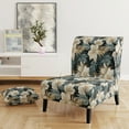 thumbnail image 2 of Designart "Tropics In Monochrome Hues II" White Tropical Upholstered Accent Chair - Tropical Arm Chair For Living Room, 2 of 7