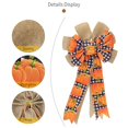 thumbnail image 7 of 2Pcs Fall Thanksgiving Halloween Wreath Bow, Large Pre-Tied Checkered Ribbon Swag Bow for Front Door, Indoor Living Room, Outdoor Courtyard Decoration, Autumn Holiday Ornament for Home, Porch, Mantel, 7 of 7