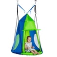 thumbnail image 1 of Outsunny Kids Hanging Tree Swing Tent, Sensory Swing with Screen Window, 1 of 10