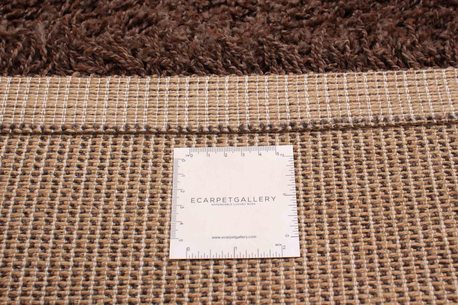 ECARPET Lotus Mod Dark Brown Shag 4'0" x 5'8"