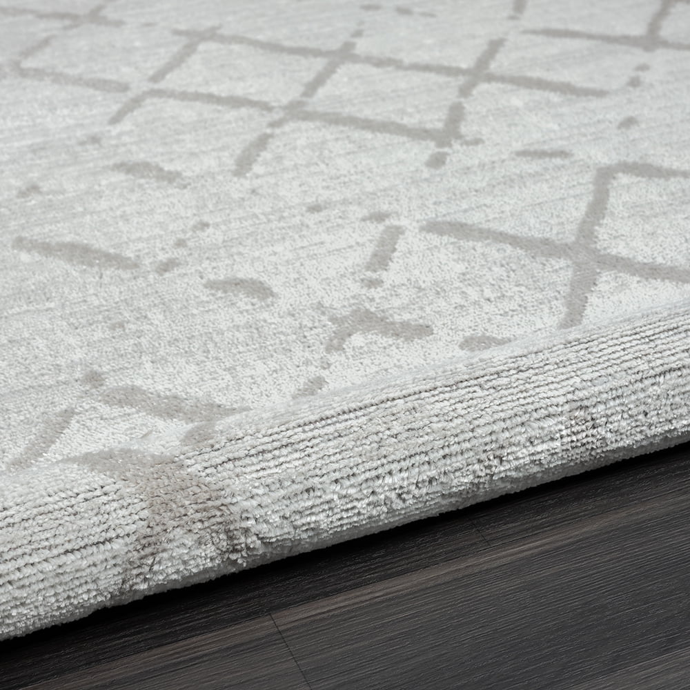 LR Home Carmen 7'9" x 9'9" Gray Geometric Stain Resistant Indoor Area Rug