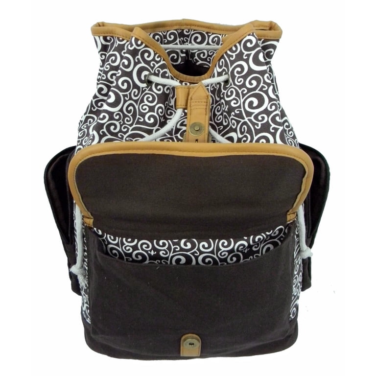 Black Backpack with Brown Trim Tommy Bahama Backpack Laptop Over Carryon Sleeve Black Faux  main image 4
