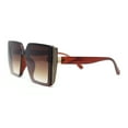 thumbnail image 3 of Womens Classy Rimless Plastic Squared Butterfly Diva Sunglasses All Brown, 3 of 4