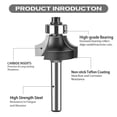thumbnail image 2 of 1/4 shank Corner Round Over Router Bit with BearingMilling Cutter for Woodwork, 2 of 5