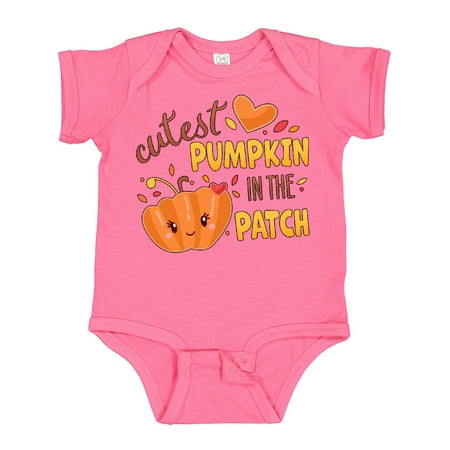 

Inktastic Cutest Pumpkin in the Patch with Orange Heart Gift Baby Boy or Baby Girl Bodysuit