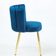 thumbnail image 2 of Blue Velvet and Metal Dining Chairs / Simple Structure for Easy Setup, 2 of 6