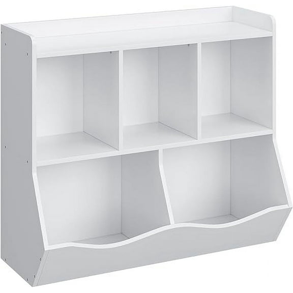 Five Storage Spaces, Kids Bookshelf, Toy Storage Organizer, Suitable for Children's Room, Playroom, School