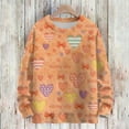 thumbnail image 2 of Dwralegc Womens Valentine Sweaters Heart Print Casual Sweaters Long Sleeve Crew Neck Cute Valentine Plus Size Pullover Sweatershirt Saffron XL, 2 of 4