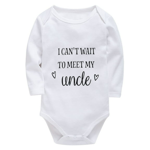 I Can't Wait To Meet My Uncle Infant Take Home Outfit Boy Long Sleeve Baby Boy Coming Home Outfit Summer White Baby Boy Onsi