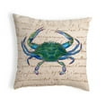 thumbnail image 2 of Betsy Drake KS005B 12 x 12 in. Male Blue Crab Beige Small No-Cord Pillow, 2 of 2