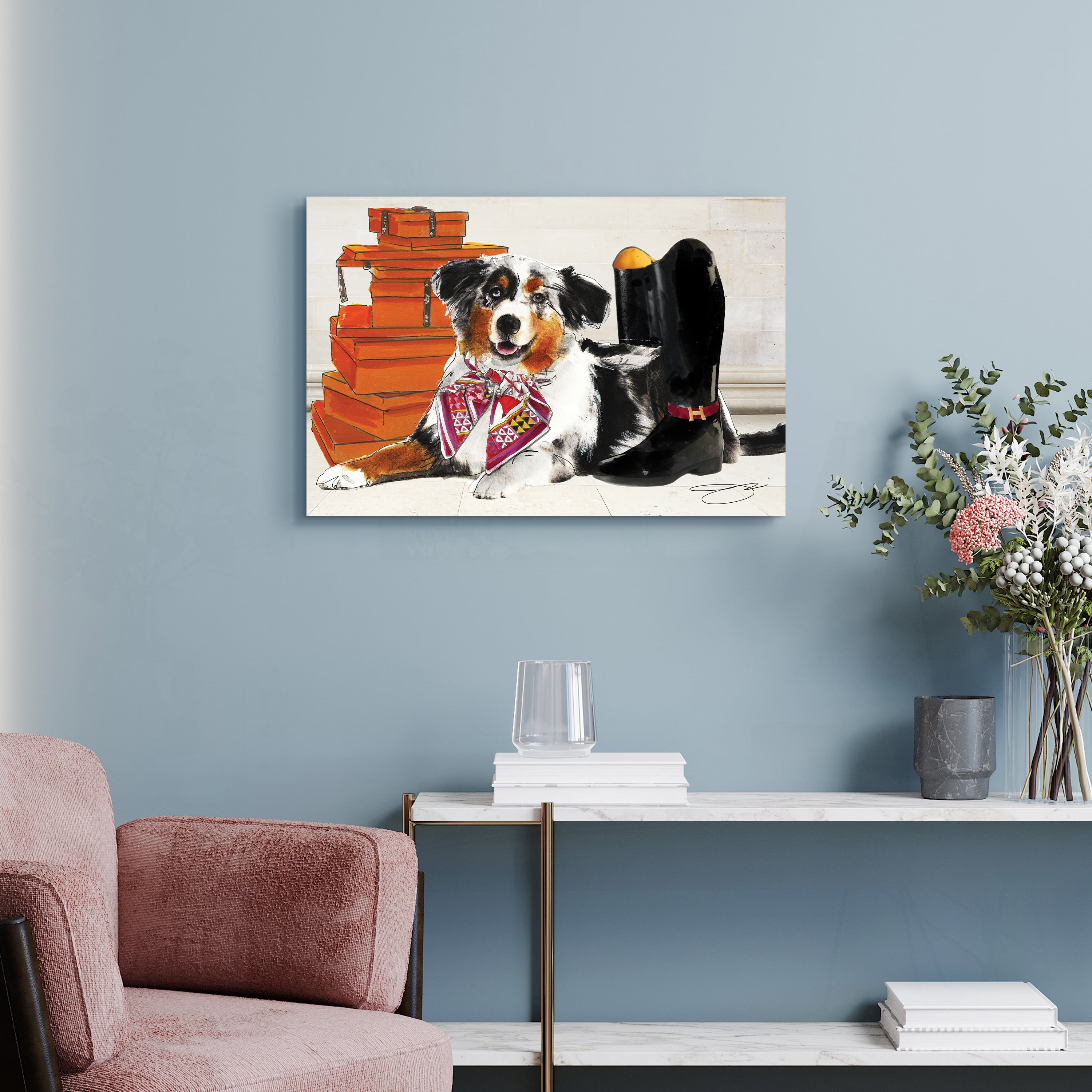 Empire Art Direct Ride in Style Border Collie Frameless Free Floating Tempered Glass Panel Graphic Wall Art, 16" x 24" x 0.2", Ready to Hang