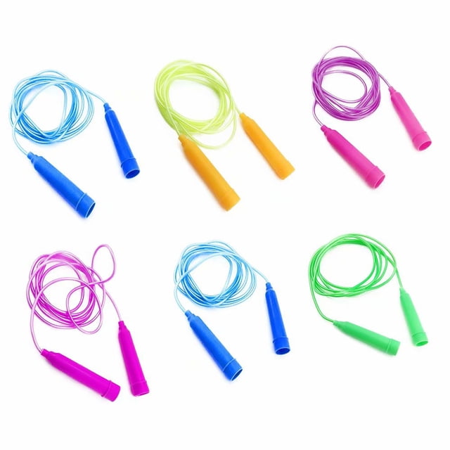 Jump Ropes - 7.8 feet - Set of 6 Assorted Colors for Boys and Girls Age 5-10 Year Old (Random Color)