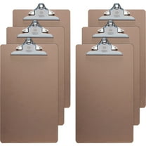 Business Source Hardboard Clipboard - 9" X 15 1/2" - Hardboard - Brown - 6 / Bundle