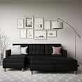 thumbnail image 6 of DHP Hartford Storage Reversible Sectional Futon with Chaise, Black Faux Leather, 6 of 9