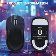 ATTACK SHARK X8SE Mouse with Grip Tape for Large Hand, 55g SUPERLIGHT, PixArt PAW3311 Gaming Sensor, BT/2.4G Wireless/Wired, Adjustable DPI up to 25000, 500mAh Battery (Black)
