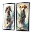 thumbnail image 3 of Designart "Dog Riding the Waves Like a Pro I" Dog Framed Wall Art Set Of 2 - Brown Animals Frame Gallery Set For Office Decor, 3 of 7