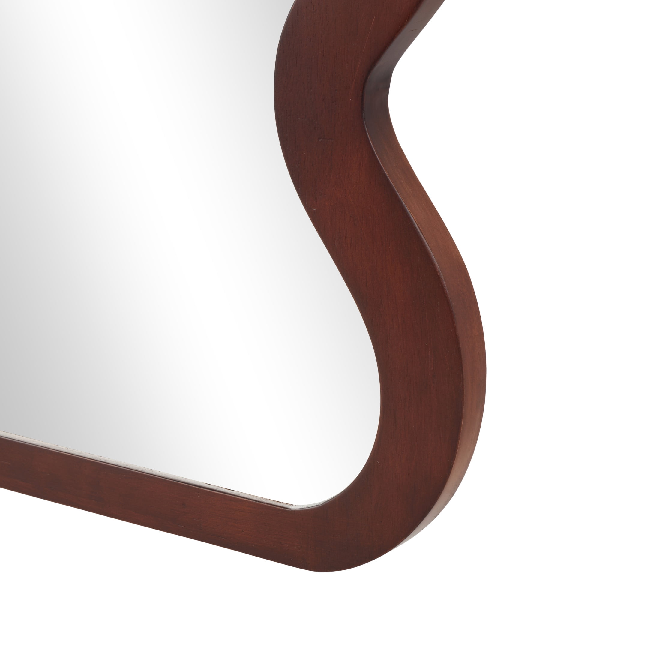 DecMode 31" x 71" Dark Brown Wavy Wall Mirror