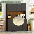 thumbnail image 3 of 71'' Tall Coffee Bar Cabinet with LED Light & Power Charging Station, 47"W Modern Kitchen Pantry Hutch w/ 8-Door Storage Cabinet & 2 Drawers 4 Adjustable Shelves, 3 of 11