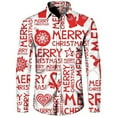 thumbnail image 1 of Kcodviy Chemise de Noël Imprimée pour Hommes Style Chemise à Manches Longues pour Hommes, 1 of 2