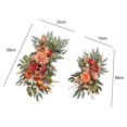 thumbnail image 3 of Kuntesetty 2 Pieces Floral Backdrop Artificial Flower Swag Rustic Handmade Silk Flowers for Orange, 3 of 9