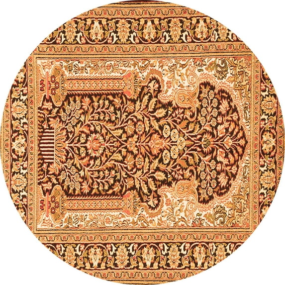 Ahgly Company Indoor Round Persian Orange Traditional Area Rugs, 6' Round