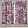 thumbnail image 2 of Ambesonne Cat Valance & Curtain, Kawaii Doodle Humor, 55"x45", Pink Tan Lilac, 2 of 6