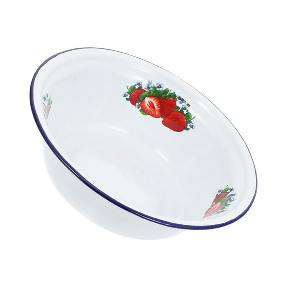 COSMOBETTY Large Enamelware Serving Bowl, Retro Style Kitchen Bowl for Serving, and Stylish One-Piece Design