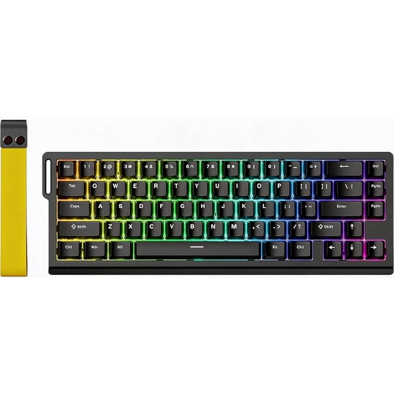 60% Wired Mechanical Gaming Keyboard with Hall Effect Magnetic Switches Adjustable Actuation Rapid Trigger RGB Backlit Top Mount Black