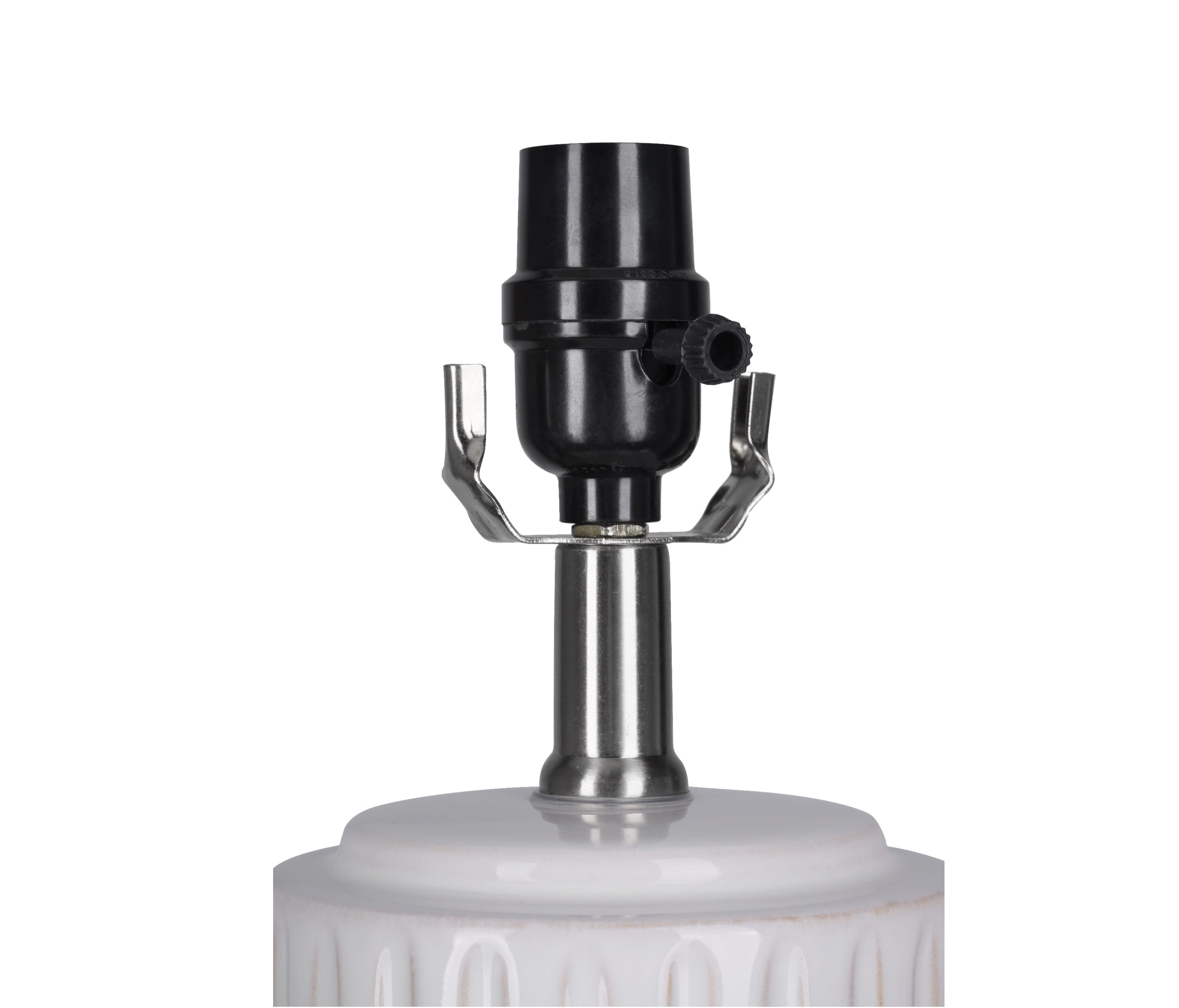 (2 pack) Better Homes & Gardens Etched Ceramic Table Lamp Base, Natural Two-Tone, 19" H